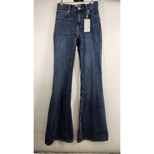 Mango MNG Women's Blue Size 2 Violet Flared High Rise Jeans NWT